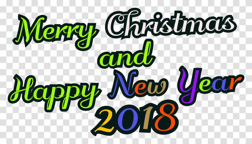 Merry Christmas And Happy New Year Calligraphy, Text, Alphabet, Word, Light Transparent Png