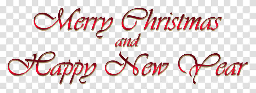 Merry Christmas And Happy New Year Text, Calligraphy, Handwriting, Alphabet, Word Transparent Png