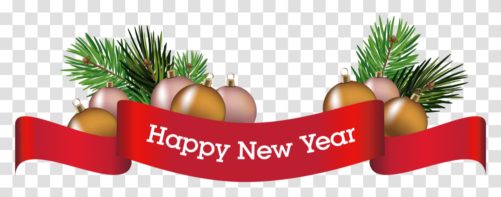 Merry Christmas Banner Happy New Year Decoration, Plant, Produce, Food, Label Transparent Png