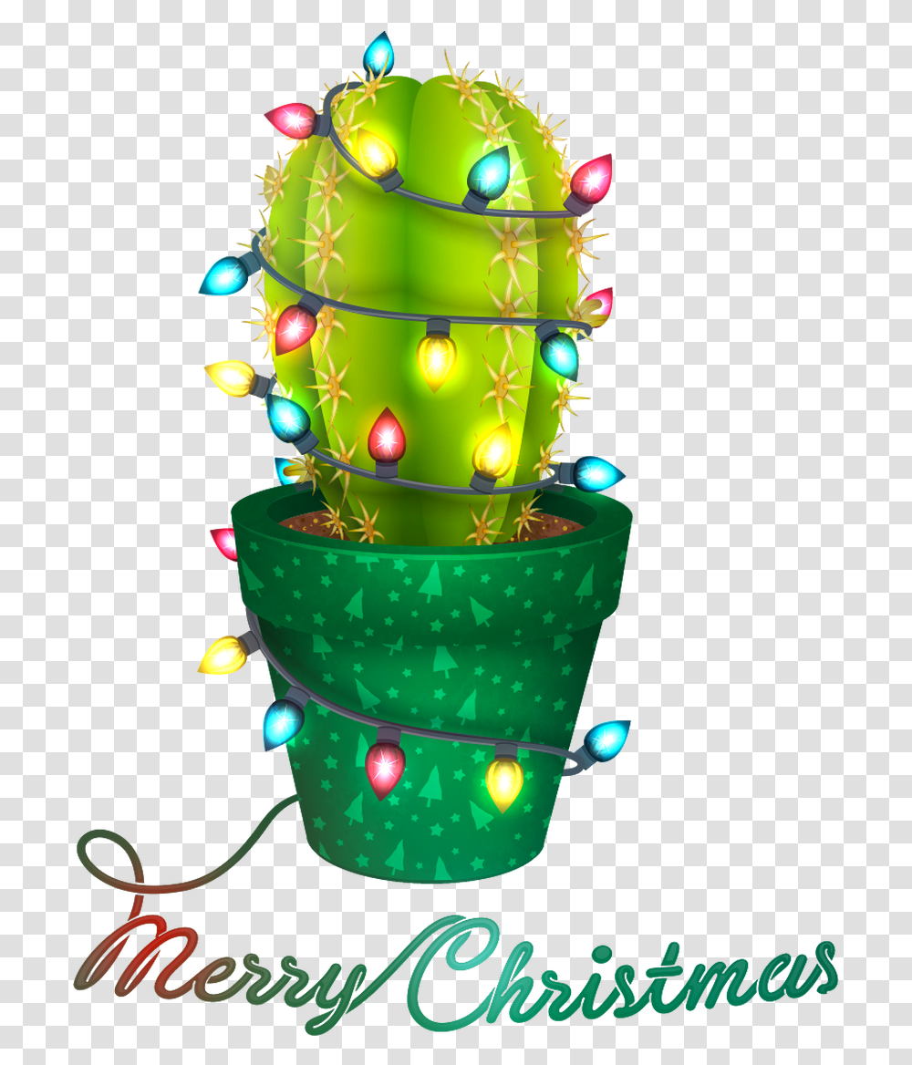 Merry Christmas Cactus Transfer Christmas Cactus Clipart, Tree, Plant, Birthday Cake Transparent Png