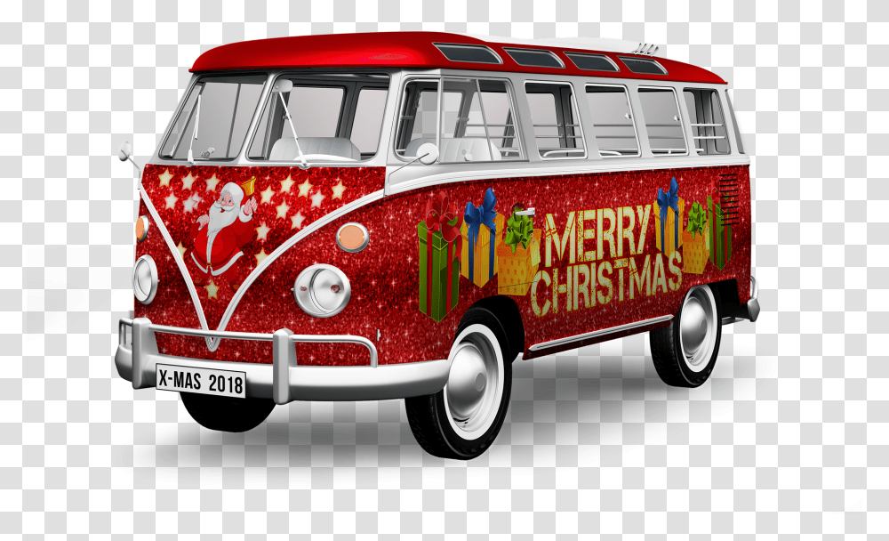 Merry Christmas Camper Van, Fire Truck, Vehicle, Transportation, Caravan Transparent Png