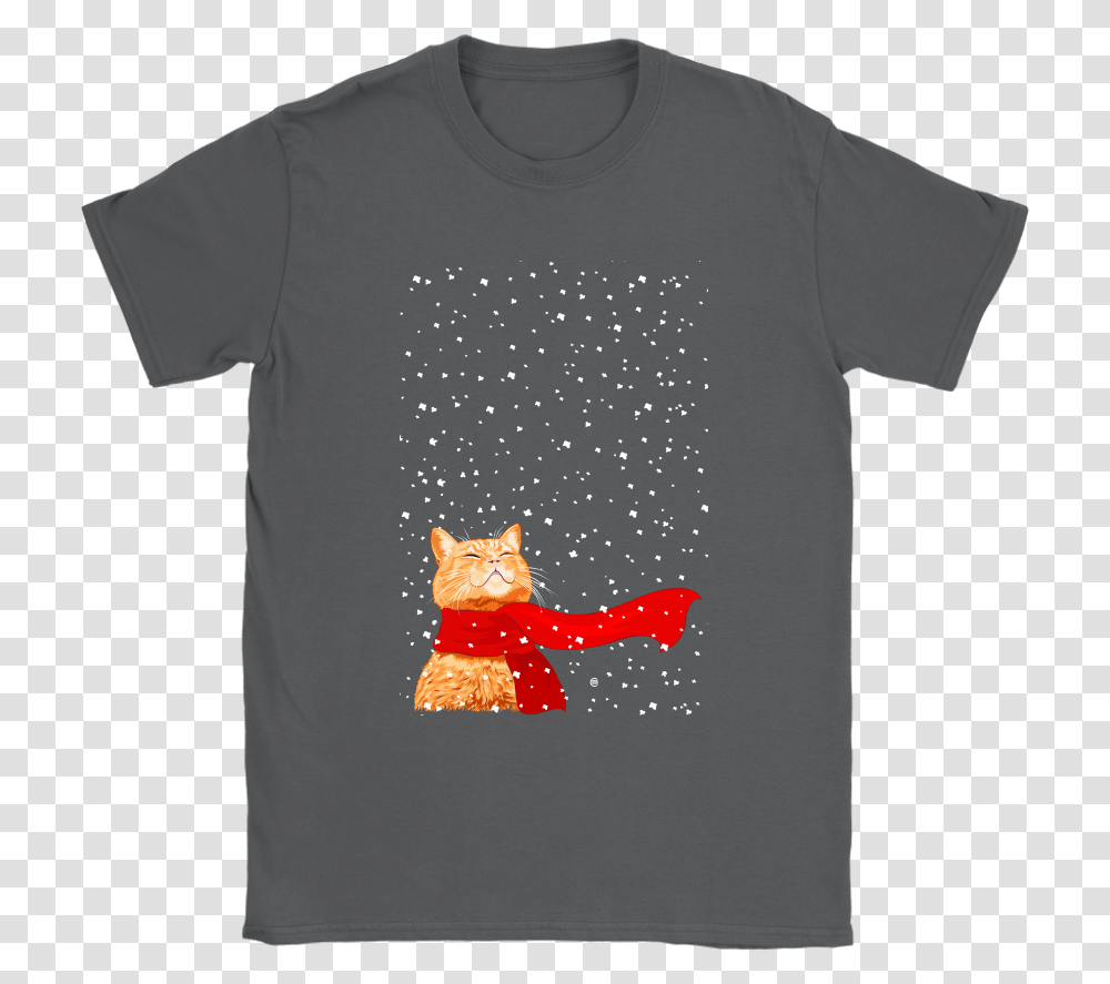 Merry Christmas Cat With Red Scarf Shirts Nfl, Apparel, T-Shirt, Pet Transparent Png