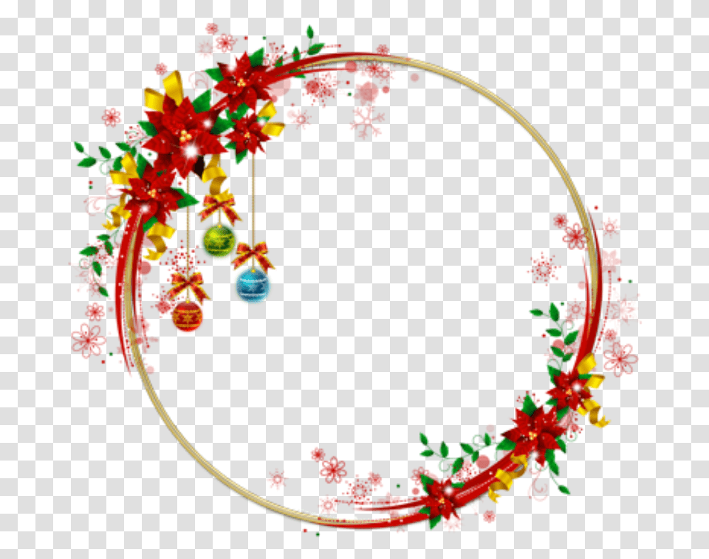 Merry Christmas Circle Border, Pattern, Floral Design Transparent Png