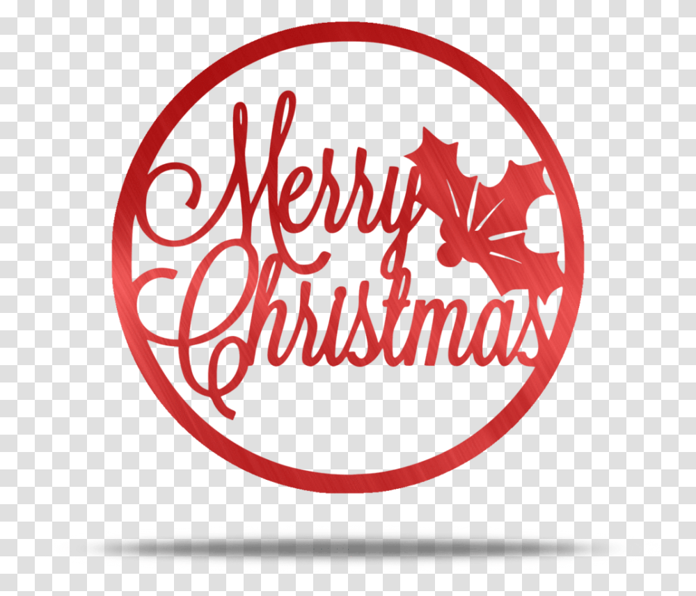 Merry Christmas Circle Steel Wall Sign Circle, Text, Word, Handwriting, Pillow Transparent Png