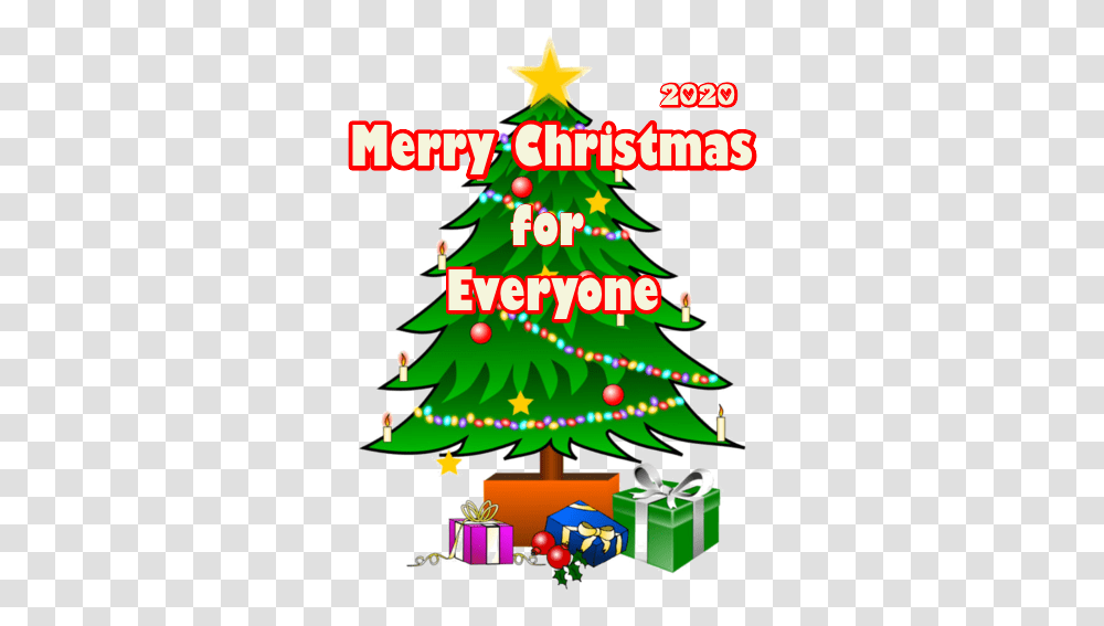 Merry Christmas For Everyone Image Pngbg Animated Cartoon Christmas Tree, Plant, Ornament, Outdoors, Woodland Transparent Png