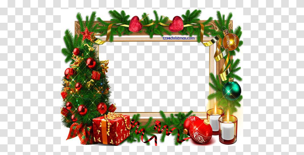 Merry Christmas Frame, Plant, Tree, Fruit, Food Transparent Png