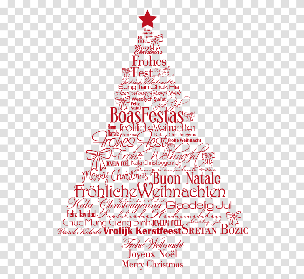 Merry Christmas In Lots Of Languages, Tree, Plant, Handwriting Transparent Png
