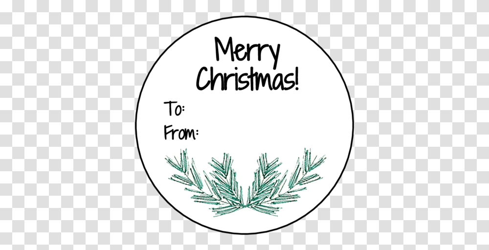Merry Christmas Pine Needle Circle Gift Tag Labels Merry Christmas Gift Tag, Plant, Tree, Tennis Ball, Sport Transparent Png