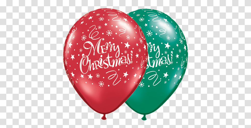Merry Christmas Stars And Swirls Latex X 25 Red Christmas Balloons Transparent Png