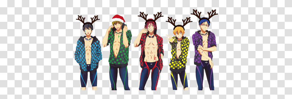 Merry Christmas Via Tumblr Free Iwatobi Swim Club Official Art, Person, Costume, Performer, Clothing Transparent Png