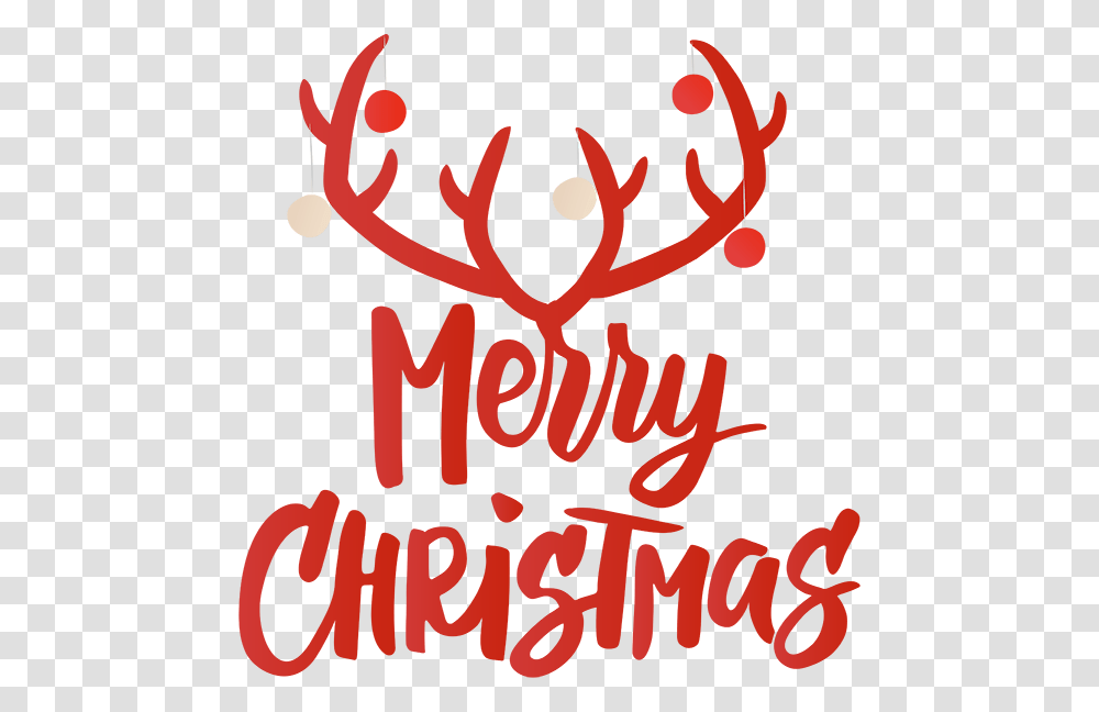 Merry Christmas With Antlers, Poster, Advertisement, Alphabet Transparent Png