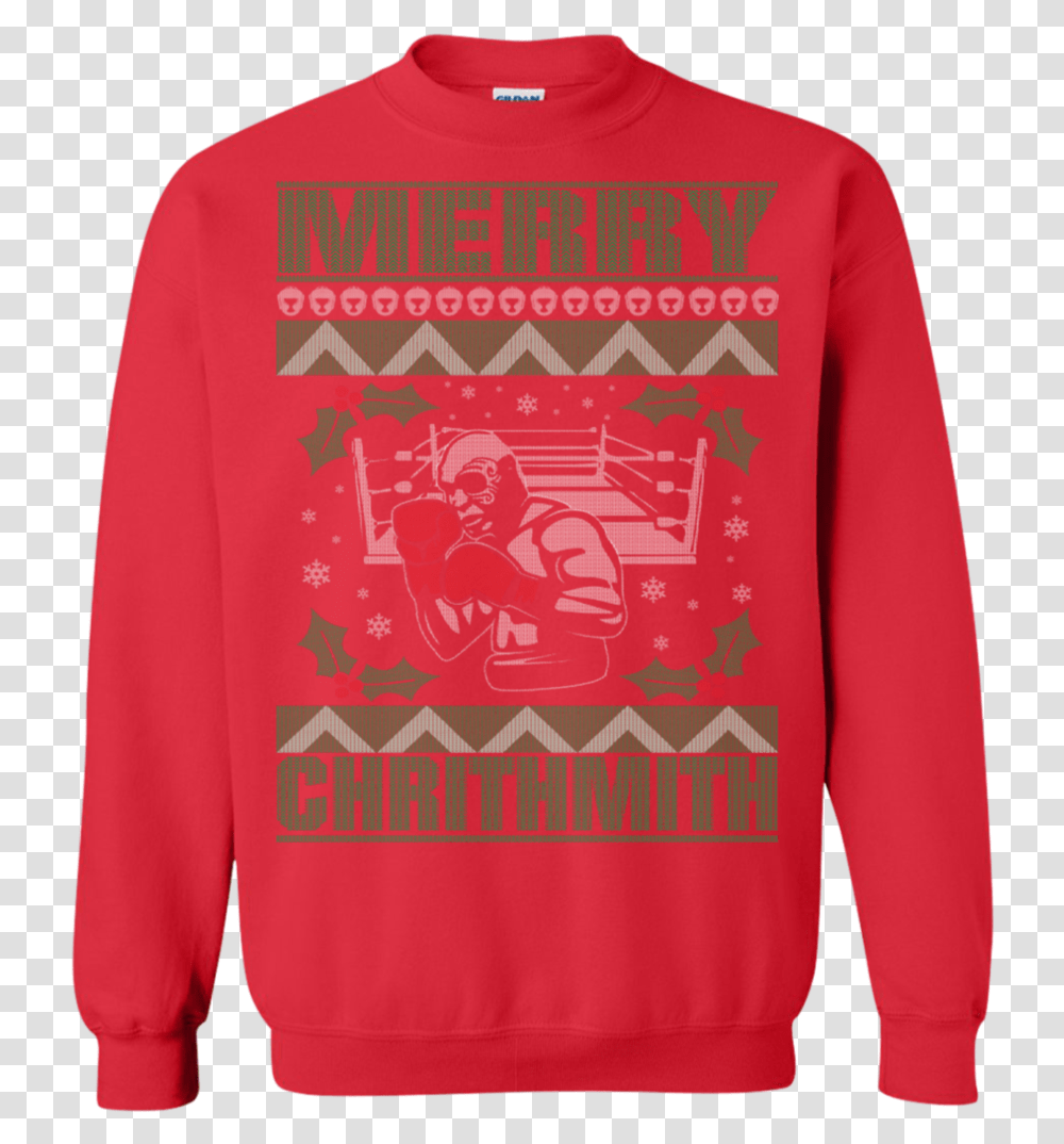 Merry Chrithmith Mike Tyson Ugly Christmas Sweater Rx7 Ugly Sweater, Apparel, Sweatshirt, Sleeve Transparent Png