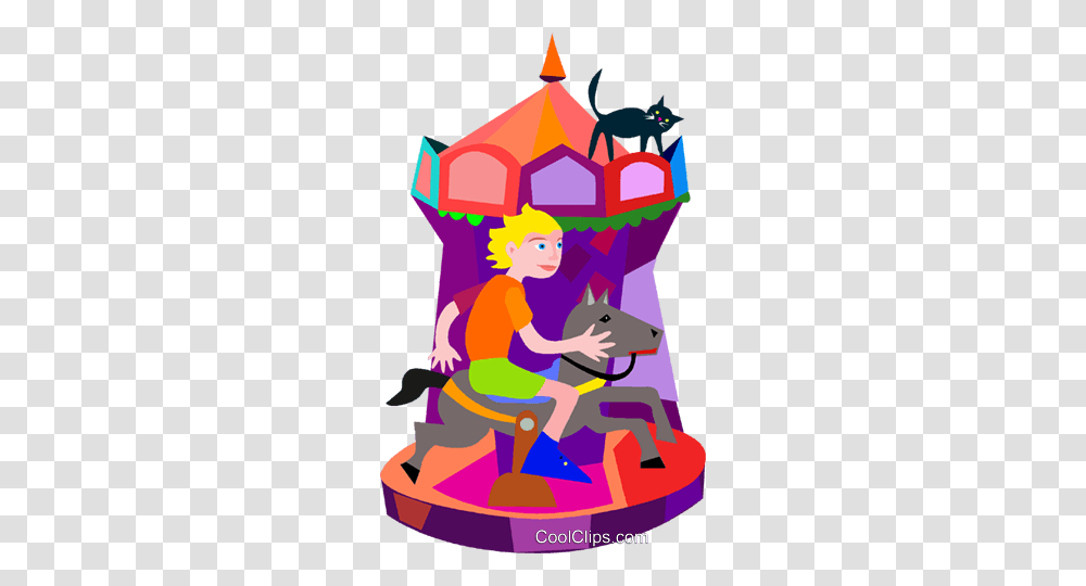 Merry Go Round Royalty Free Vector Clip Art Illustration, Poster, Advertisement, Flyer Transparent Png