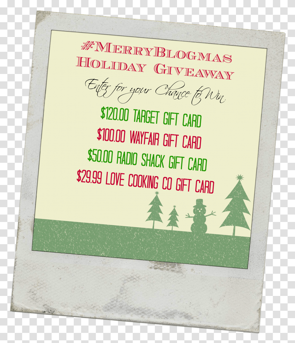 Merryblogmas Giveaway Christmas Tree, Poster, Advertisement, Flyer Transparent Png