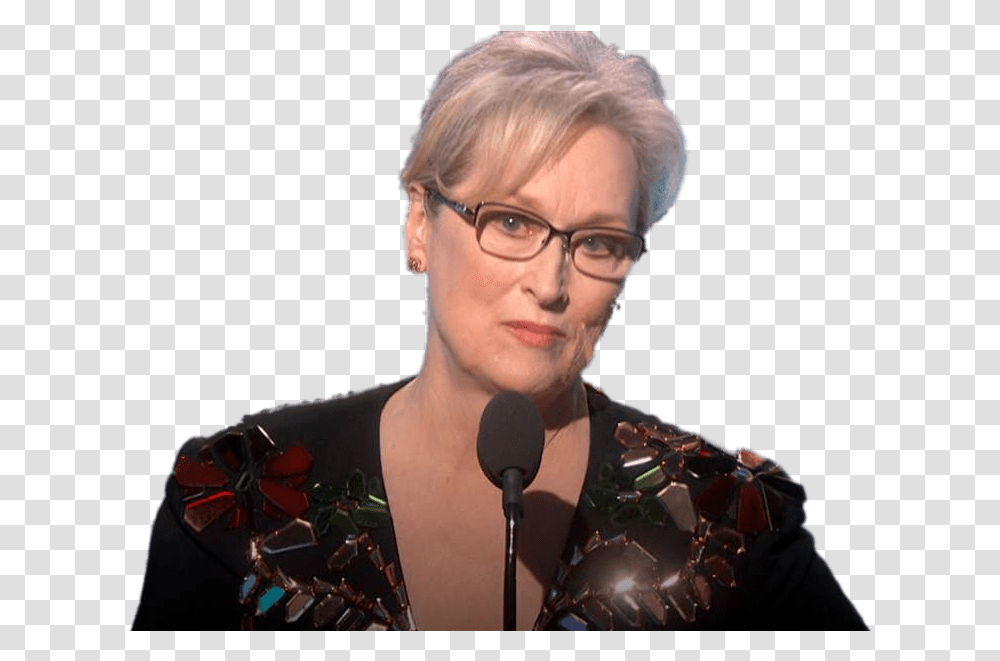 Meryl Streep Giving Speech Meryl Streep Globes, Person, Microphone, Glasses, Accessories Transparent Png