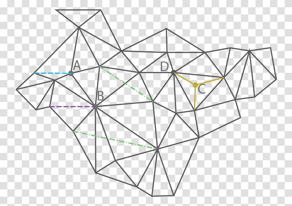 Mesh Or Graph Diagram With Nodes And Connections Triangle, Utility Pole Transparent Png