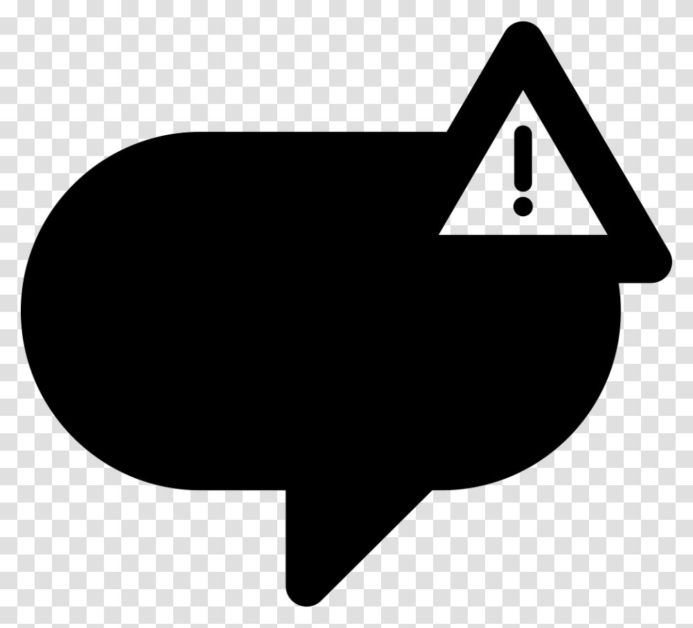 Message Error Chat Icon Exclamation Mark, Stencil, Silhouette, Triangle Transparent Png