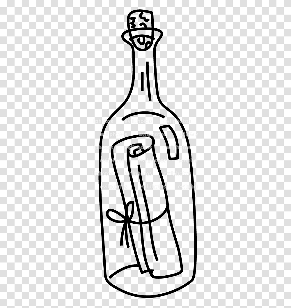 Message In A Bottle Drawing Vector And Stock Photo Message In Bottle Outline, Crowd, Audience, Concert Transparent Png