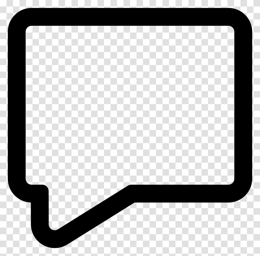 Message Rectangular Empty Outlined Speech Bubble Icon Free, Label, Mat Transparent Png