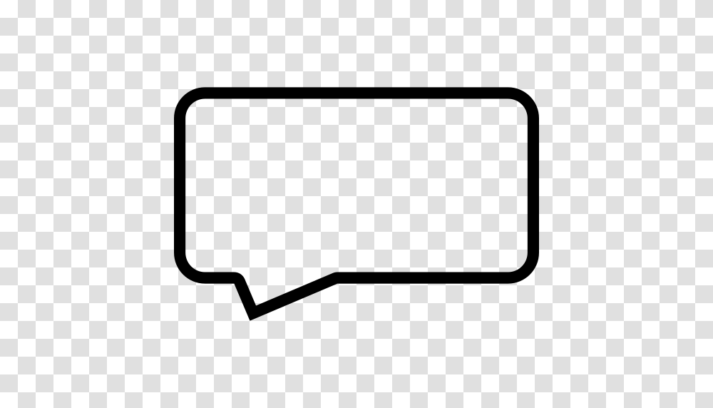Message Speech Bubble Outline Of Rectangular Shape Icon Free, Gray, World Of Warcraft Transparent Png