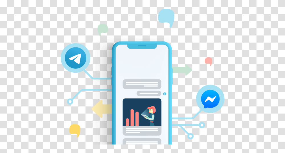 Messaging Apps - Facebook Messenger And Telegram Marketing Marketing Telegram, Electronics, Phone, Text Transparent Png