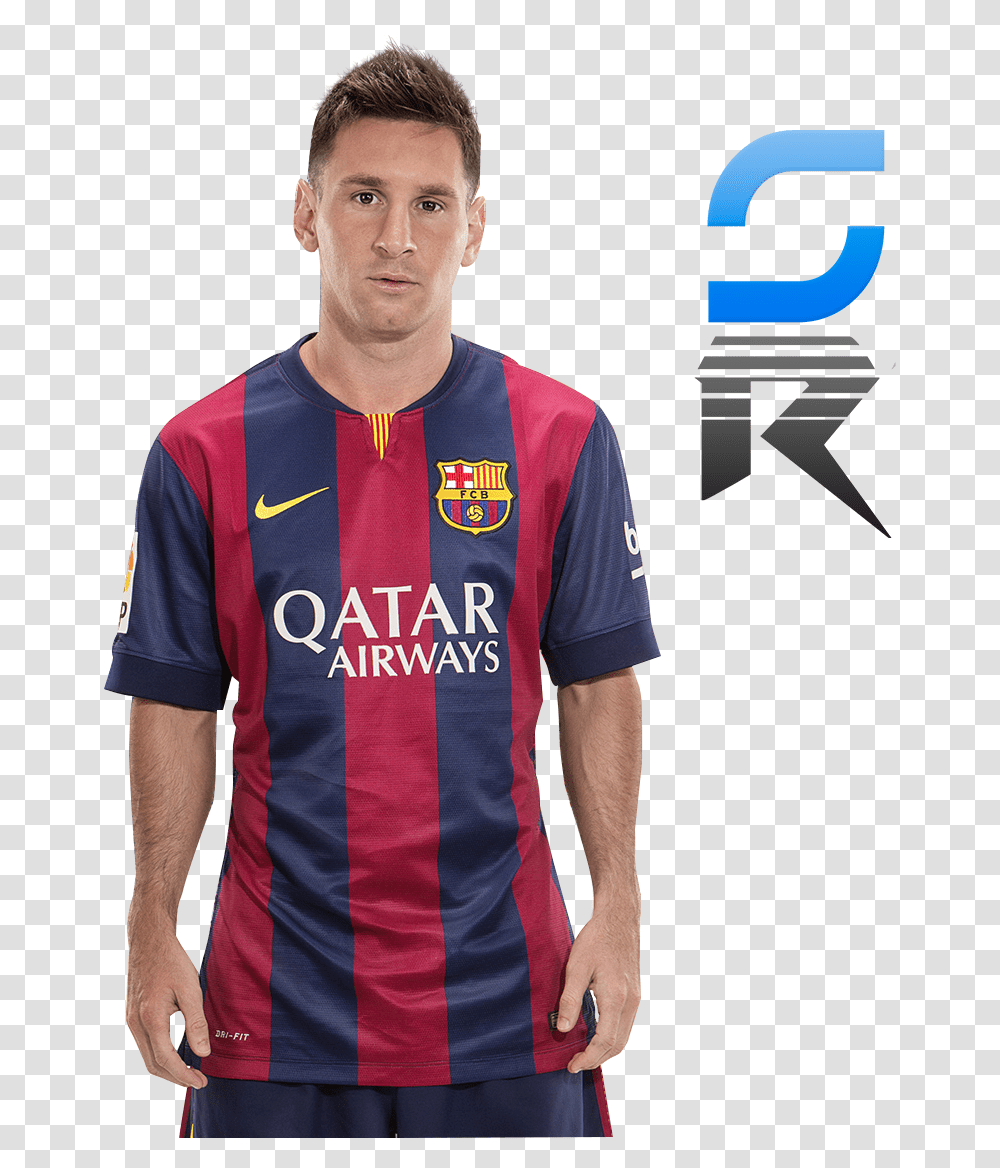 Messi 2015 Render Subhanrenders Messi Vs Ronaldo, Apparel, Shirt, Person Transparent Png