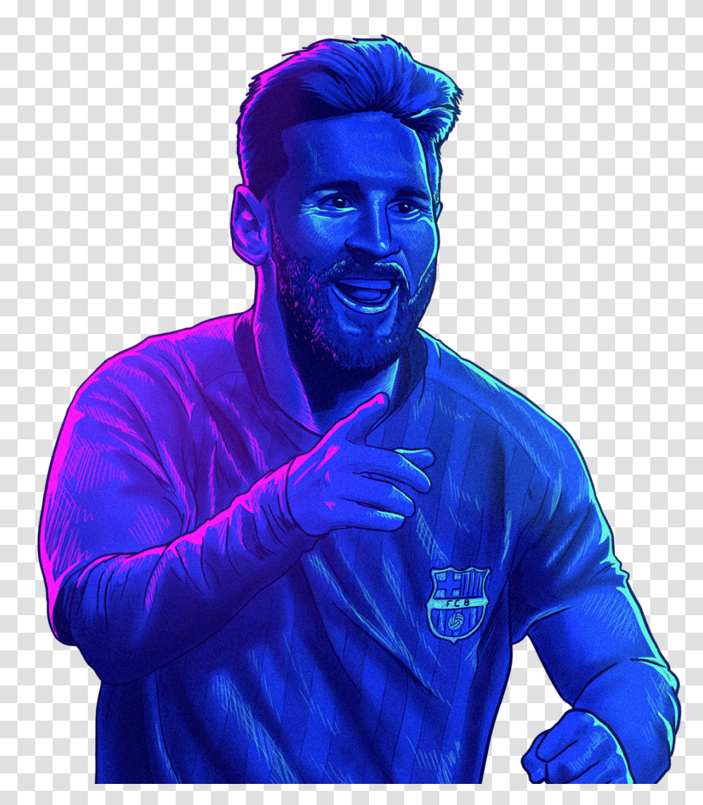 Messi Face Man, Sleeve, Person, Long Sleeve Transparent Png