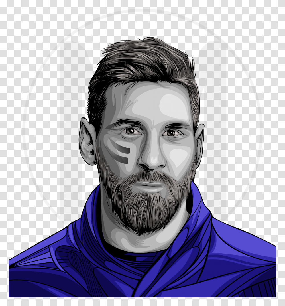Messi, Face, Person, Human, Drawing Transparent Png