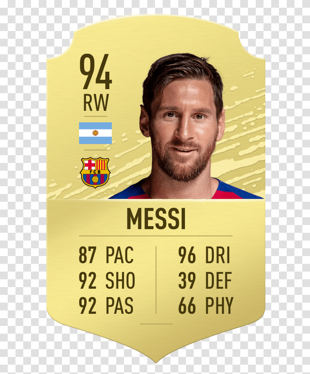 Messi Fifa 20 Rating, Person, Number Transparent Png