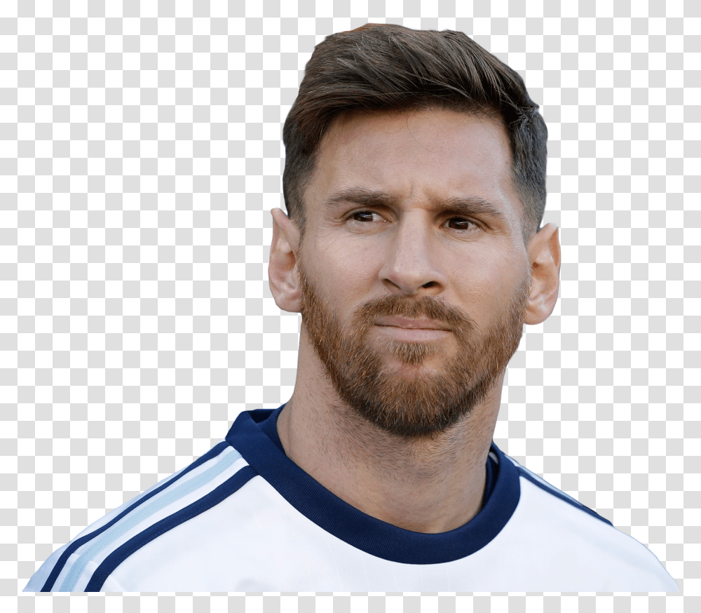 Messi Gets Suspended Sentence Lionel Messi Face, Person, Human, Beard, Clothing Transparent Png