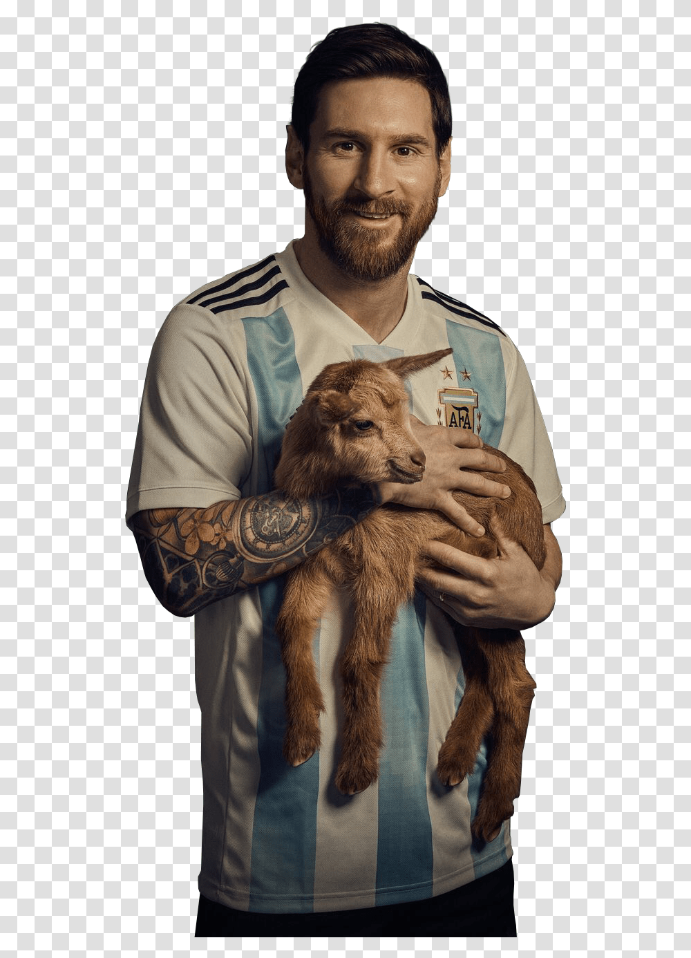 Messi Holding The Goat, Skin, Person, Mammal Transparent Png