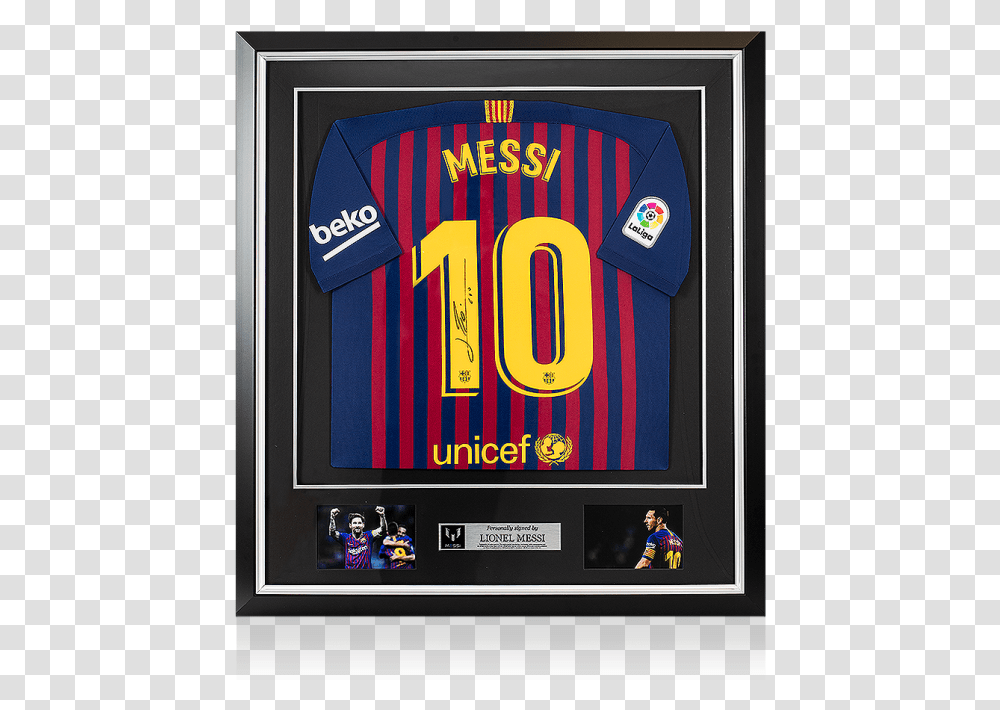 Messi Signed Jersey Framed, Person, Poster Transparent Png