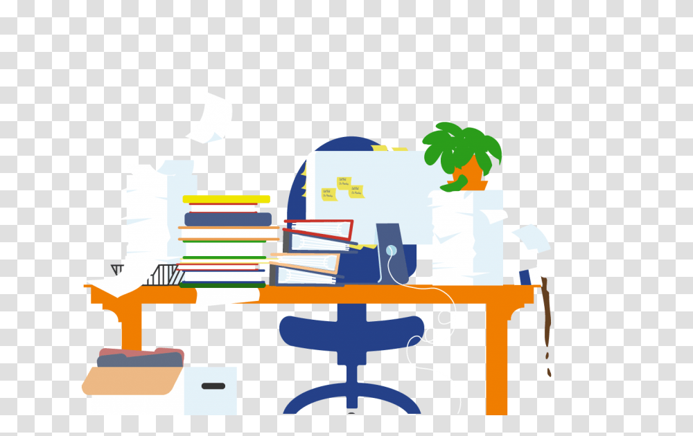 Messy Desk, Furniture Transparent Png
