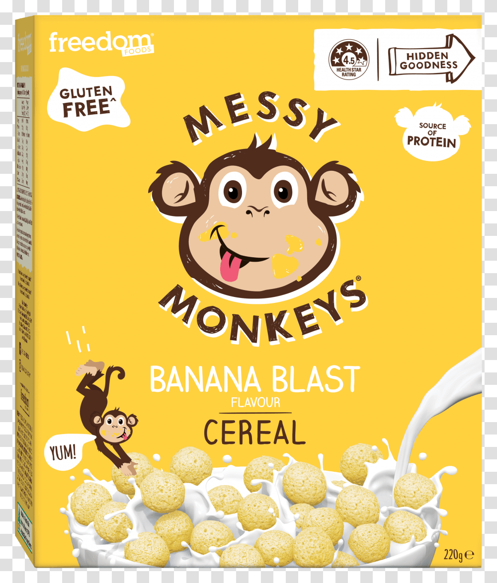 Messy Monkeys Snack Bars, Food, Popcorn, Advertisement, Paper Transparent Png