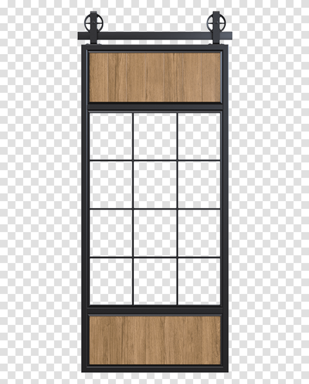 Metal Barn Door With Glass And Wood Panels Home Door, Window, Picture Window, Grille, Silhouette Transparent Png