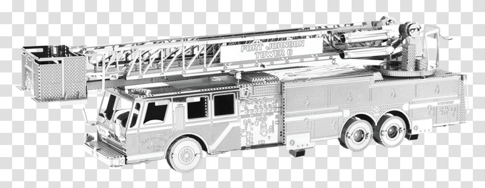 Metal Earth Fire Engine 3d Laser Cut 3d Metal Model Crane Truck, Vehicle, Transportation, Fire Truck, Fire Department Transparent Png