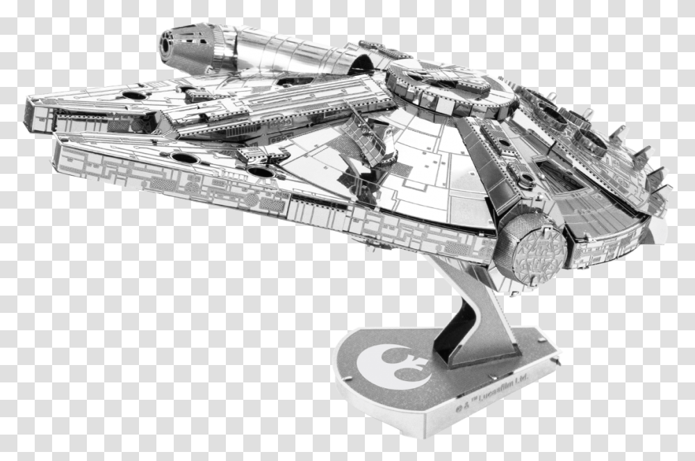Metal Earth Iconx Metal Earth 3d Model Kits Millennium Falcon, Spaceship, Aircraft, Vehicle, Transportation Transparent Png