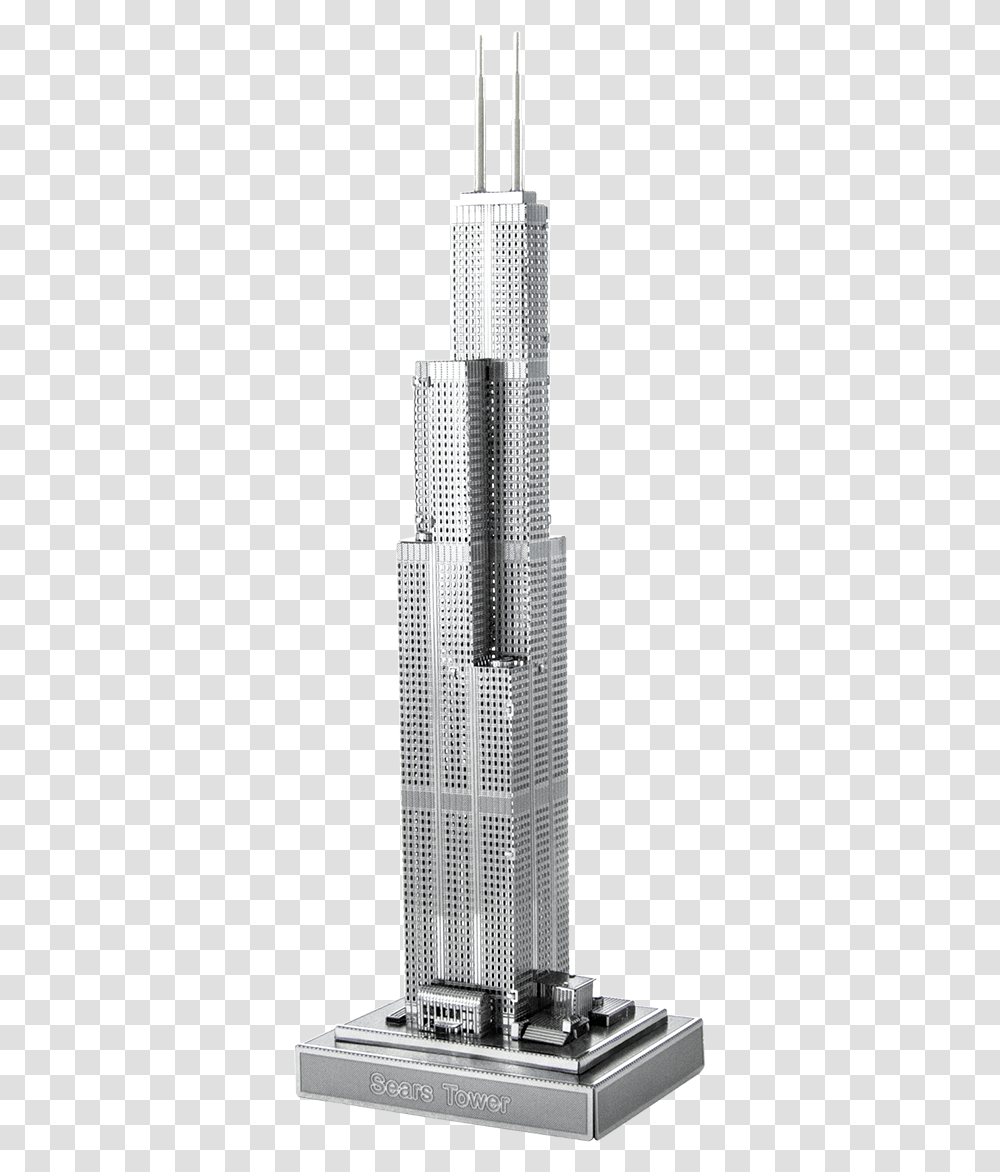 Metal Earth Iconx Sears Tower Willis Tower Chicago 3d, City, Urban, Building, Town Transparent Png