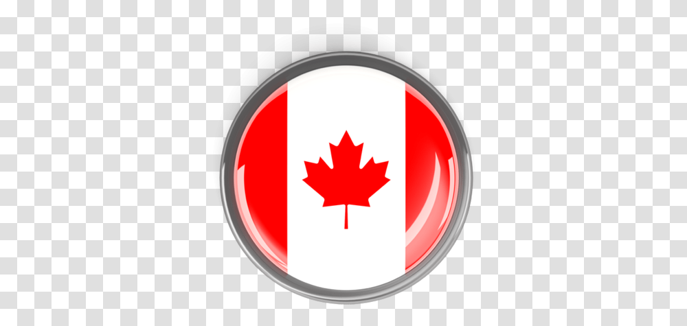 Metal Framed Round Button Canada Flag Button, Leaf, Plant, Tree Transparent Png