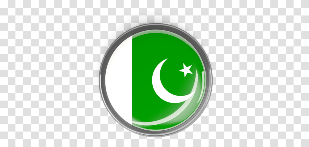 Metal Framed Round Button Flag Of Pakistan, Logo, Trademark, Recycling Symbol Transparent Png