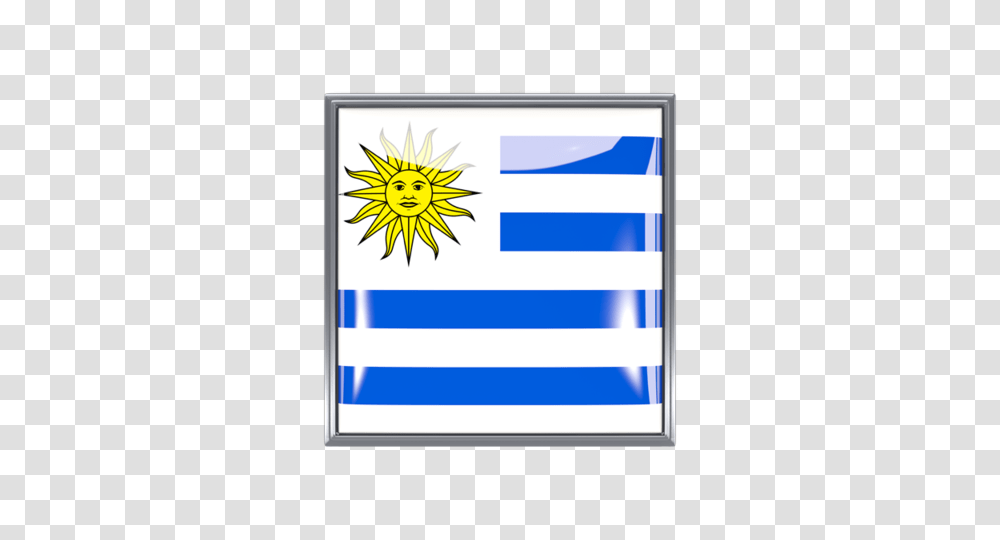 Metal Framed Square Icon Illustration Of Flag Of Uruguay, Logo, Trademark Transparent Png