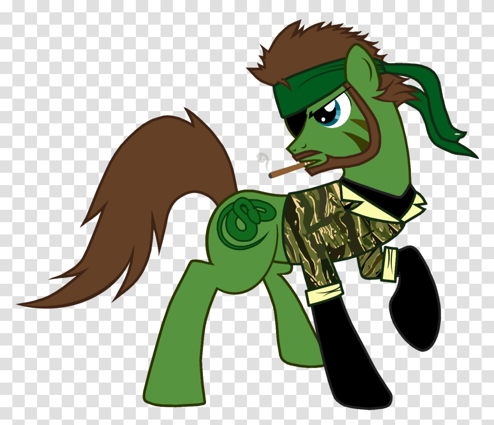 Metal Gear Solid Big Boss Mlp, Green, Face, Person, Animal Transparent Png