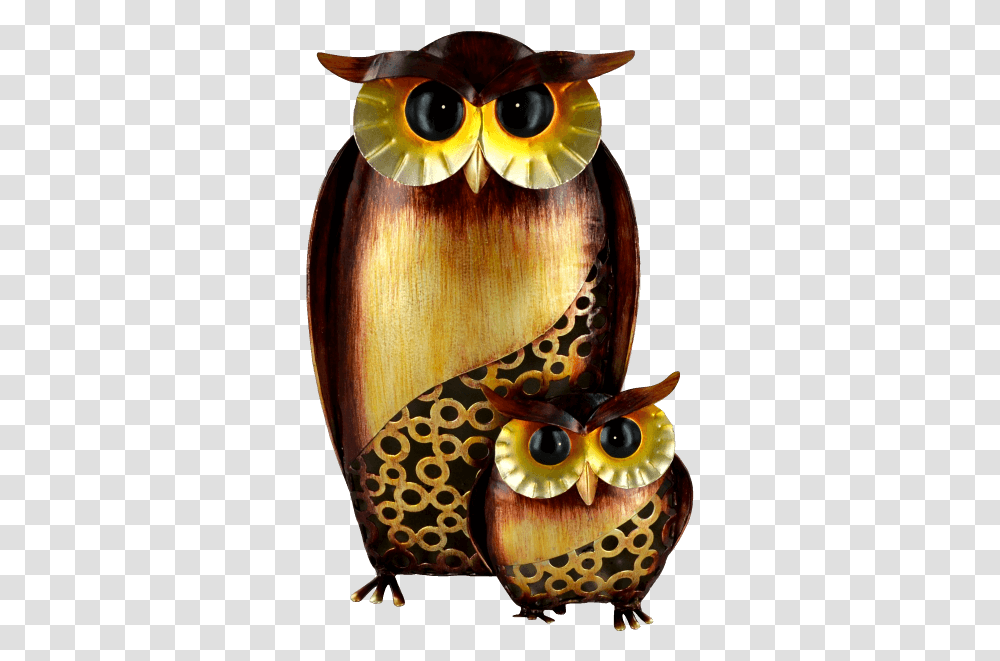 Metal Owl Amp Baby Great Horned Owl, Plant, Pillar Transparent Png