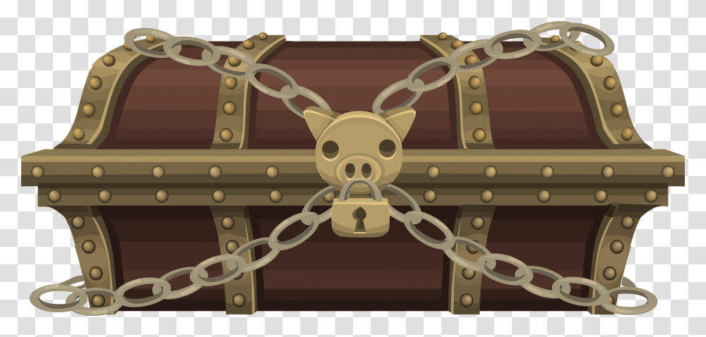 Metalchairfurniture Treasure Chest With Chains, Gun, Weapon, Weaponry Transparent Png