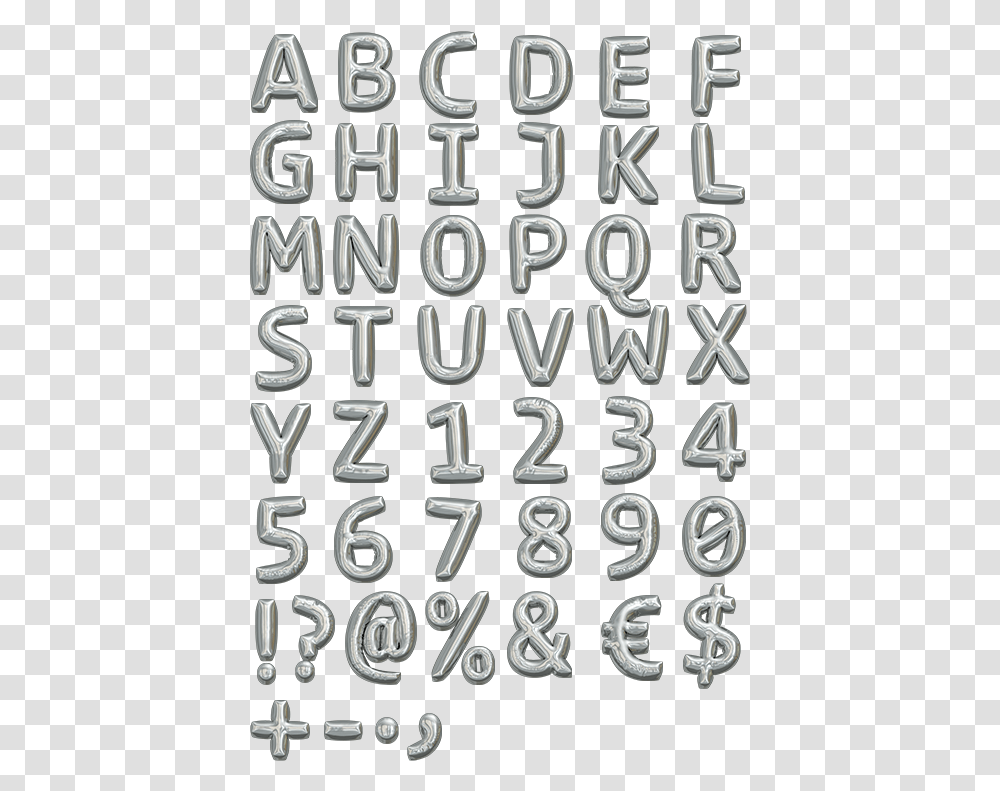 Metallic Balloon Font, Number, Alphabet Transparent Png
