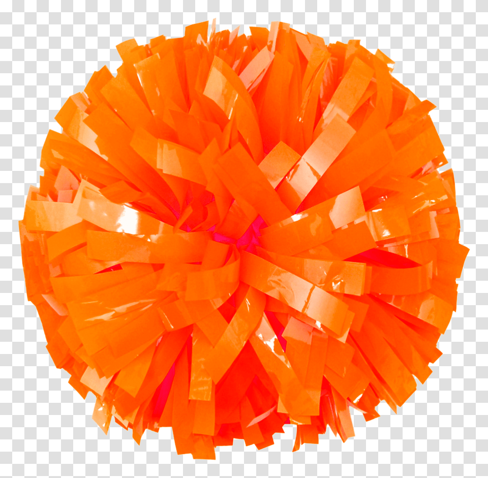 Metallic Fluorescent Neon Orange 6 Pom Pom Pom Cheer, Paper, Balloon, Food, Sphere Transparent Png