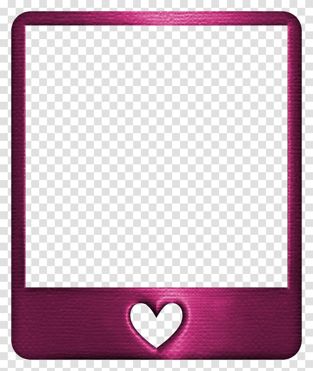 Metallic Fuschia Pink Polaroid Frame Heart Polaroidstic, Electronics, Phone, Mobile Phone, Cell Phone Transparent Png