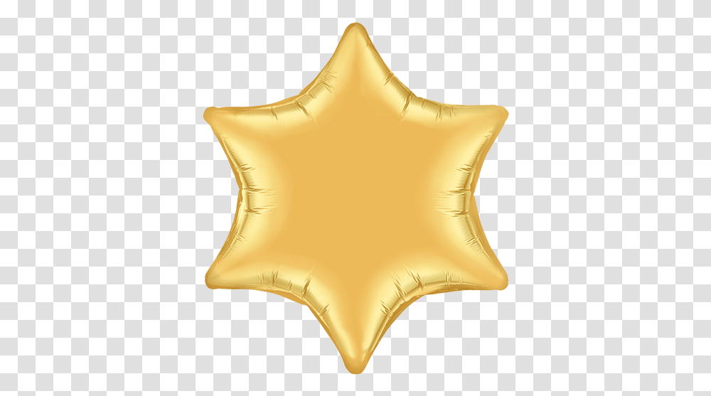 Metallic Gold 6pt Star Foil Balloon Balloon, Symbol, Star Symbol, Pillow, Cushion Transparent Png