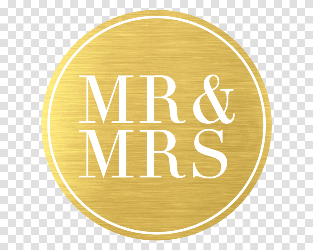 Metallic Mr And Mrs Gold Circle, Label, Alphabet Transparent Png
