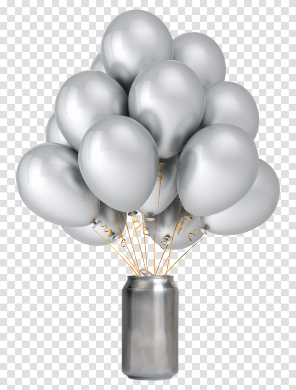 Metallic Silver Balloons White Balloons Background, Light Transparent Png
